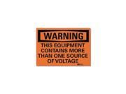Lyle Warning Sign Source of Voltage 5 in. H U6 1245 RD_7X5