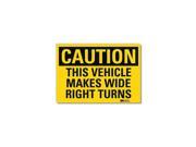 Lyle Safety Sign Wide Right Turns 5 in. H U4 1726 RD_7X5