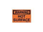 Lyle Warning Sign Hot Surface 5 in H x 7 in W U6 1124 RD_7X5