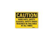 Lyle Safety Sign Hard Hats Sfety Shoes 10inW U4 1368 RD_10X7