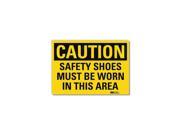 Lyle Safety Sign Safety Shoes Caution 10 in H U4 1658 RD_14X10