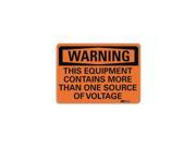Lyle Warning Sign Source of Voltage 7 in. H U6 1245 RA_10X7