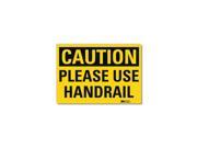 Lyle Safety Sign Please Use Handrail 14 in. W U4 1599 RD_14X10