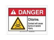 Brady Danger Sign Chlorine Contact B 302 10inH 144886