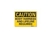 Lyle Safety Sign Body Harness Required 5in.H U4 1092 RD_7X5
