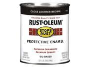 Rust Oleum Stops Rust® Gloss Leather Brown Enamel Paint 1 qt. 7775502
