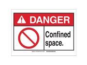 Brady Danger Sign Confined Space B 555 7in.H 143680