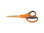 FISKARS 01 004244J Scissors 8 In L Orange Gray Ambidextrous G0338296
