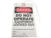 BADGER TAG LABEL CORP 128 Danger DoNot Operate Tag 3 16inHole PK25