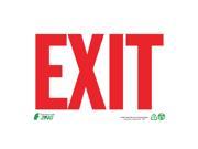 Zing Exit Sign 10in H x 14in W Exit Red White 2077G