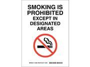BRADY 123897 No Smoking Sign 10 x 7In Blk and Rd Wht
