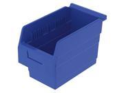AKRO MILS 30860BLUE Shelf Bin 6 5 8 In. W 8 In. H Blue