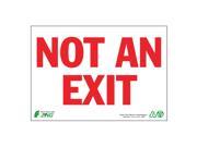 Zing Exit Sign 7 in H x 10 in W Not An Exit 1080G