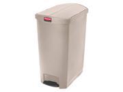 25 3 32 Step On Trash Can Beige Rubbermaid 1883553