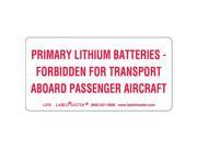 Labelmaster Primary Lithium Battery Label 4inx2in L375