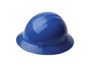 Erb Safety 19226 Hard Hat Full Brim Blue 4 Pt.Ratchet