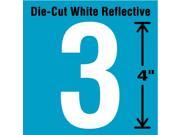 Reflective White Die Cut Reflective Number Label Stranco Inc DWR 4 3 5