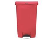 Slim Jim® 18 gal. Rectangular Flat Trash Can 31 39 64 H Red