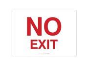Accuform Safety Sign 10in.Hx14inW Plastic No Exit MADC528VP