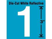 Reflective White Die Cut Reflective Number Label Stranco Inc DWR 3 1 5
