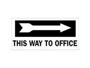 BRADY 70550 Directional Sign 6 1 2 x 14In Blk White