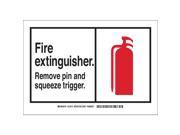 Fire Extinguisher Sign Brady 83941 3 1 2 Hx5 W