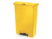 Slim Jim® 24 gal. Rectangular Flat Trash Can 32 1 2 H Yellow