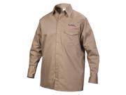 LINCOLN ELECTRIC KH841XL Flame Resistant Collared Shirt Khaki XL G4445695