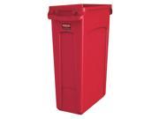 RUBBERMAID 1956189 Utility Container 23 gal Plastic Red G4036579