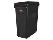 RUBBERMAID 1955959 Utility Container 16 gal Plastic Black G4036536