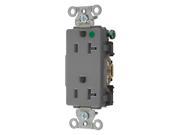 HUBBELL WIRING DEVICE KELLEMS 2182GY Receptacle Gray 20A 3 Wires Nylon G4440278