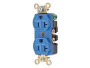 HUBBELL WIRING DEVICE KELLEMS HBL5352BL Receptacle Blue 1.0 HP 3 Wires Nylon