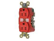 HUBBELL WIRING DEVICE KELLEMS IG5262R Receptacle Red 0.5 HP Flush Mounting