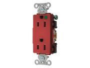 HUBBELL WIRING DEVICE KELLEMS 2172RED Receptacle Red 0.5 HP 3 Wires Nylon