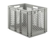 Gray Grated Wall Stacking Container 33 lb Capacity EF6423.GY1 Ssi Schaefer
