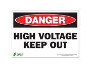 ZING 1104S Danger Sign 7 x 10In R and BK WHT ENG HV