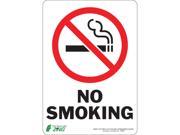 ZING 1085S No Smoking Sign 10 x 7In R and BK WHT