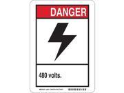 BRADY 45159 Danger Sign 10 x 7In R and BK WHT ENG HV