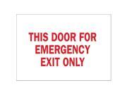 BRADY 41067 Emergency Exit Sign 7 x 10In R WHT ENG