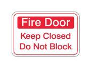 UNITED VISUAL PRODUCTS UVOS1038 Fire Door Sign 6 x 9In R WHT ACRYL ENG