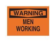 Brady Warning Sign 10 x 14In BK ORN ENG Text 42615