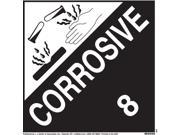 10 3 4 x 10 3 4 Class 8 Polystyrene Corrosive Placard White Black