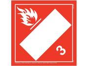 10 3 4 x 10 3 4 Class 3 Vinyl Flammable Liquid Placard White Red