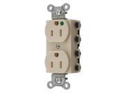 HUBBELL WIRING DEVICE KELLEMS SNAP8200ITRA Receptacle Ivory 0.5 HP 15A 3 Wires