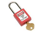 Red Lockout Padlock Different Key Type Aluminum Body Material