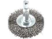 Wire Wheel Brush Fine Crimped With 1 4 Hex Shank 1 1 2 X .008 Forney 72726