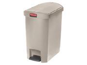 Rubbermaid Commercial 1883457 Slim Jim Resin Step-On Container, End Step Style - Beige Rubbermaid Commercial 1883457 Slim Jim Resin Step-On Container, End Step Style - Beige