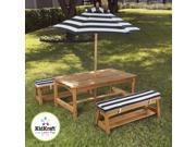 KidKraft Outdoor table Chair Set w Cushions navy stripes 00106