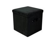 Seat Pad Folding Storage Ottoman. Micro suede cover Black