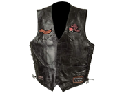Diamond Plate Ladies Rock Design Genuine Leather Vest
